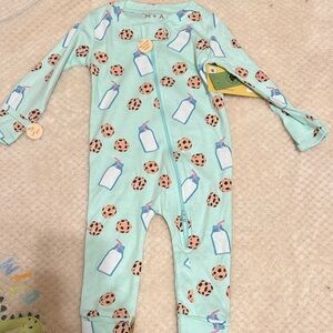 M*A Kids Mint Green Footie with Fun Prints